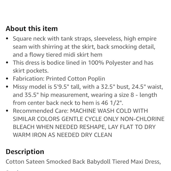 London Times 12P Blue White Striped Cotton Smocked Tiered Maxi Tank Dress NWT - Picture 9 of 9